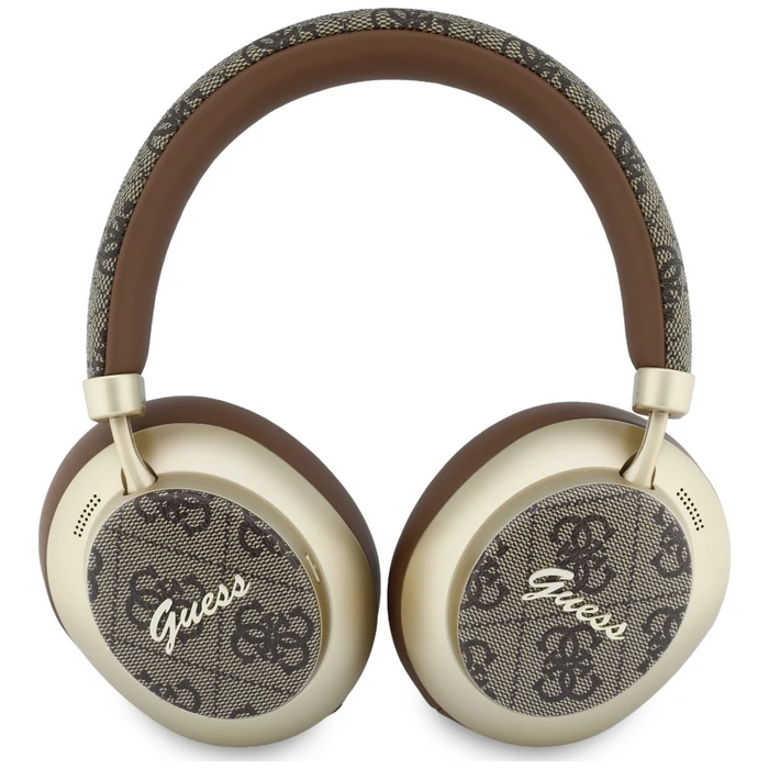 Guess Wireless over-ear headphones Bluetooth ENC 4G Gold Script Metal brown