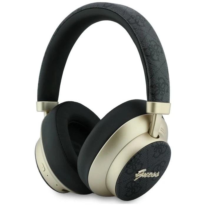 Guess Wireless over-ear headphones Bluetooth ENC 4G Gold Script Metal black