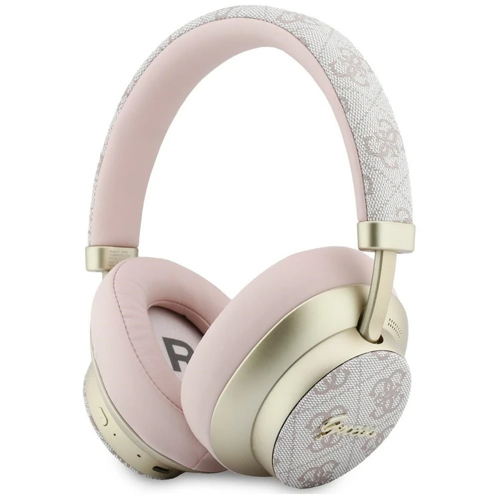 Guess Wireless over-ear headphones Bluetooth ENC 4G Gold Script Metal pink