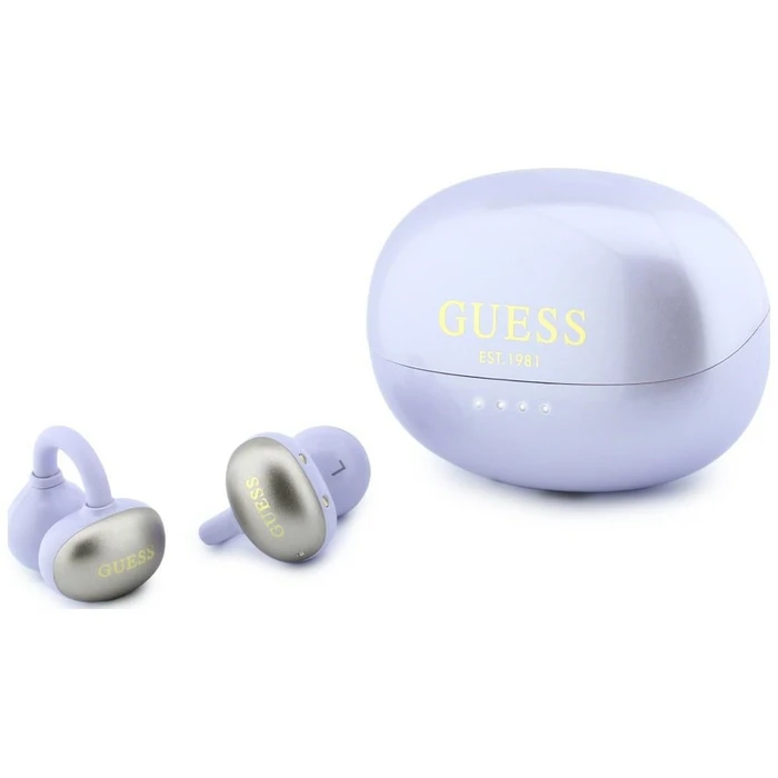 Guess Wireless headphones OWS Metallic Finish Electroplated Parts Classic Logo purple