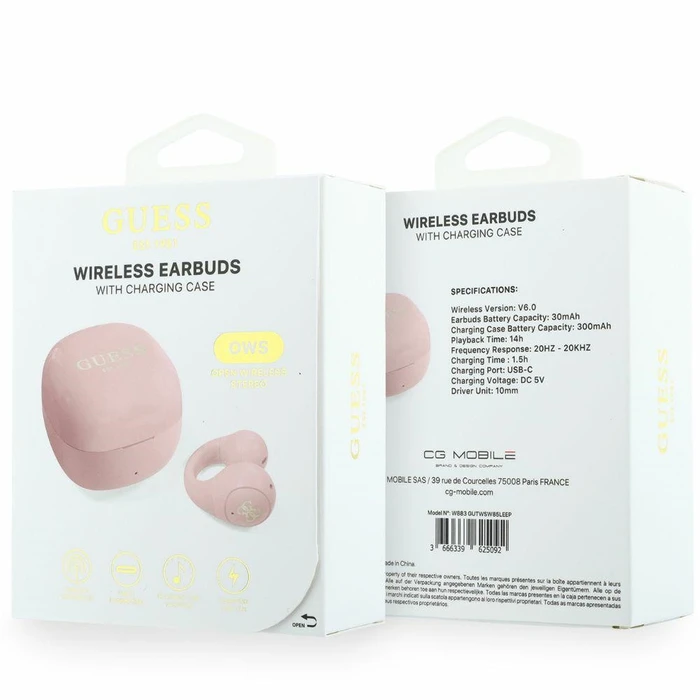 Guess Wireless headphones OWS Guess Mini Classic pink