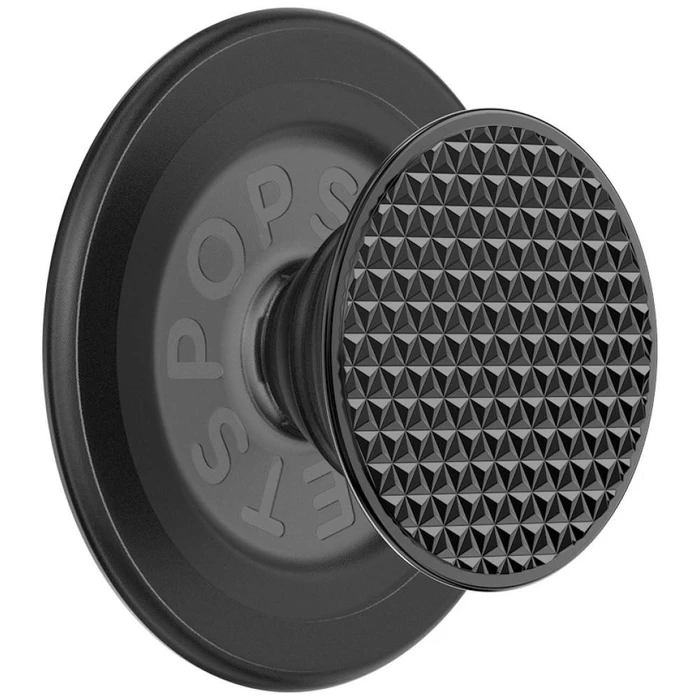 PopSockets Round Aluminum Triangle Knurl Grip MagSafe black