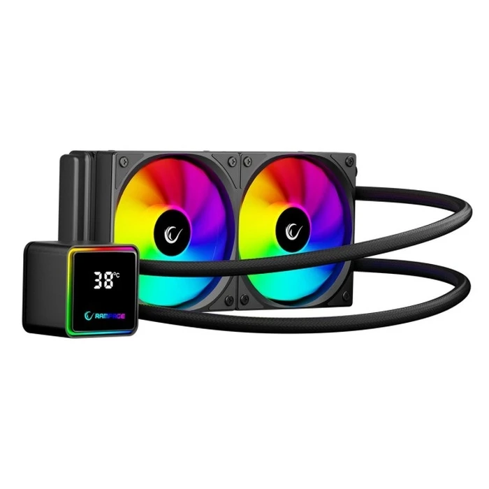 Rampage INFINITE V240 Υδρόψυξη 240mm ARGB με μετρητή θερμοκρασίας, μαύρο