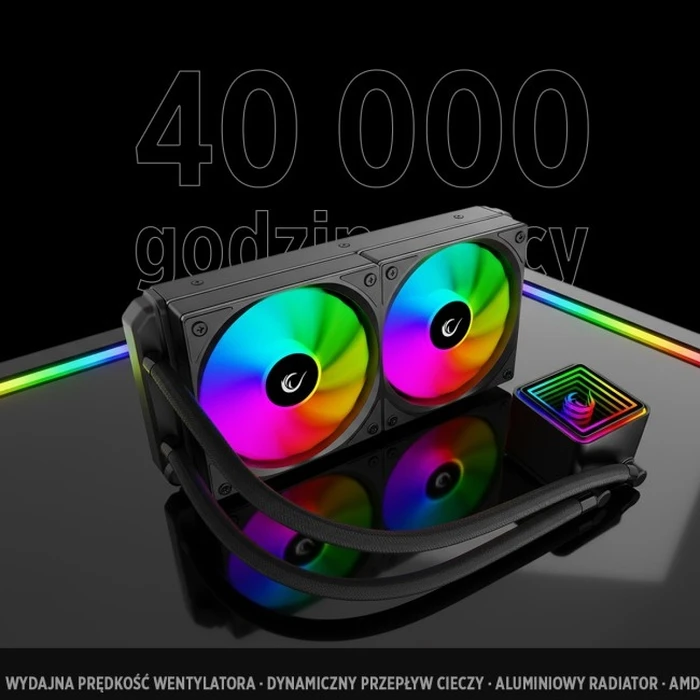 Rampage INFINITE V240 Υδρόψυξη 240mm ARGB με μετρητή θερμοκρασίας, μαύρο