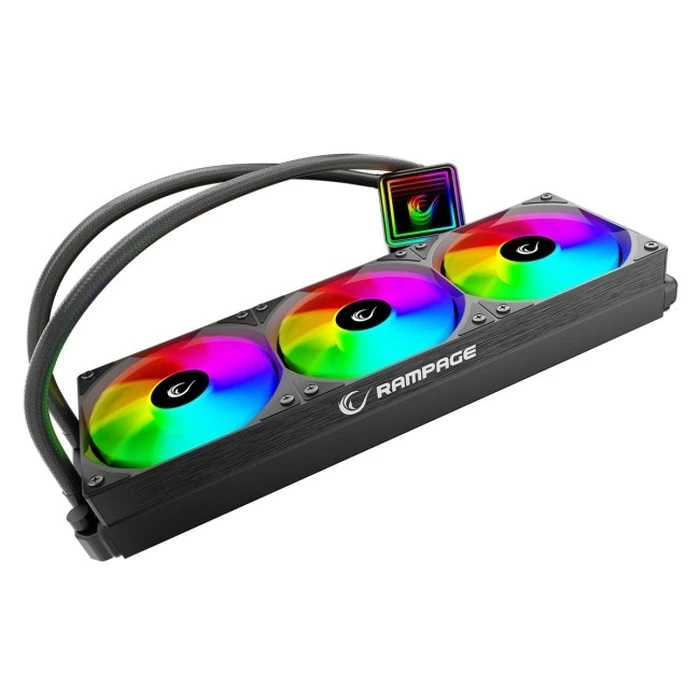 Rampage INFINITE V360 Υδρόψυξη AIO 360 mm ARGB με μετρητή θερμοκρασίας, Μαύρο
