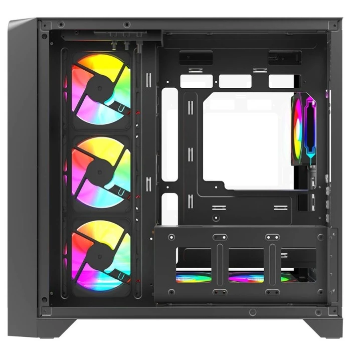 Rampage Lyron Gaming Midi Tower Κουτί Υπολογιστή με Πλαϊνό Παράθυρο Μαύρο