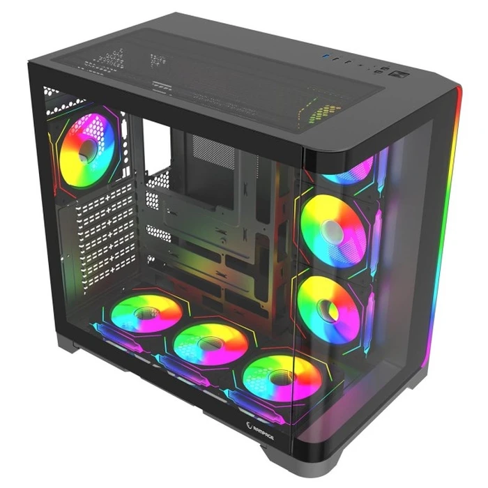 Rampage Lyron Gaming Midi Tower Κουτί Υπολογιστή με Πλαϊνό Παράθυρο Μαύρο