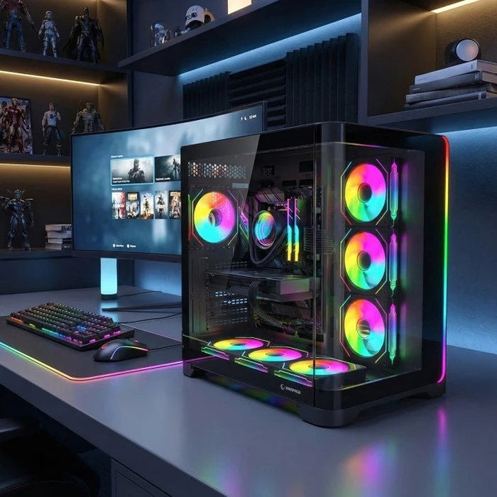 Rampage Lyron Gaming Midi Tower Κουτί Υπολογιστή με Πλαϊνό Παράθυρο Μαύρο