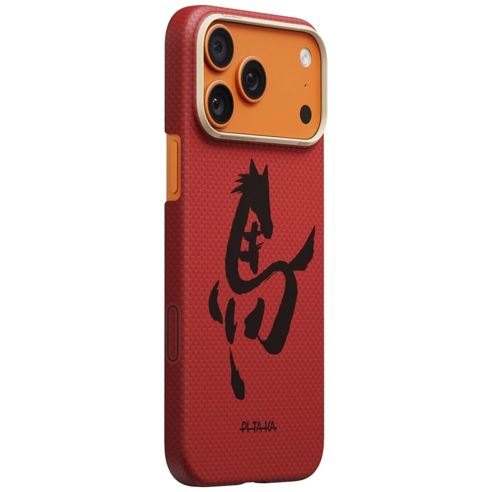 PITAKA Edge Case Ink Horse Painting Apple iPhone 17 Pro cinnabar