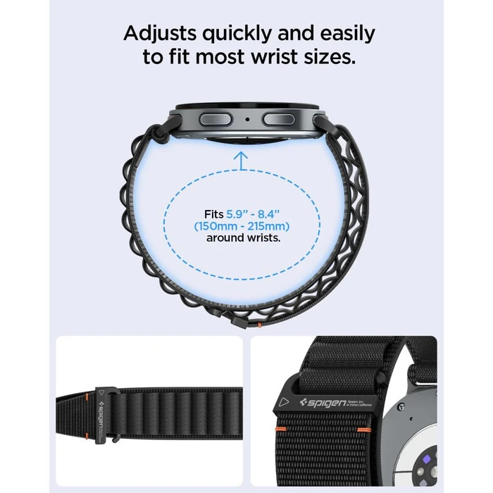 Spigen WBF1 Band Samsung Galaxy Watch 8 / 9 / Classic 40/44/46 mm Black