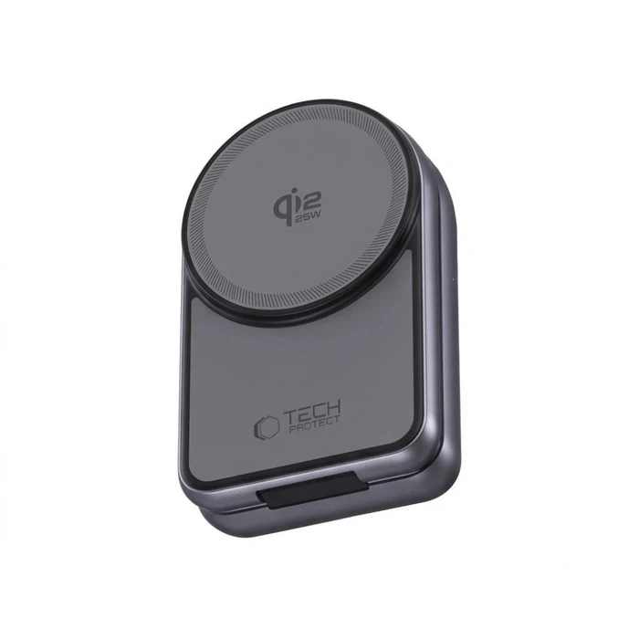 Tech-Protect A53 3in1 Magnetic MagSafe Wireless Charger 25W Qi2.2 Dark Grey