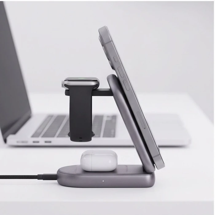 Tech-Protect A53 3in1 Magnetic MagSafe Wireless Charger 25W Qi2.2 Dark Grey