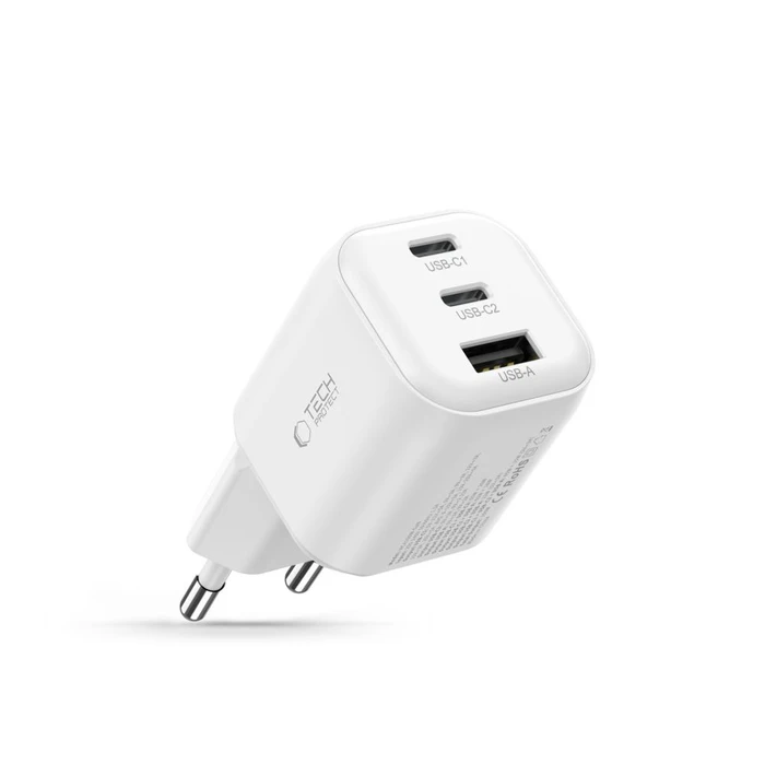 Tech-Protect NCA100W-GAN-AVS 3-port Network Charger PD 3.2 100W / QC3.0 White