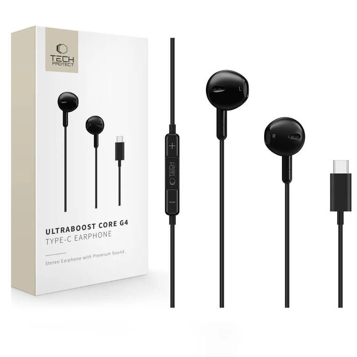 Tech-Protect Ultraboost USB-C Earphone Core G4 Black