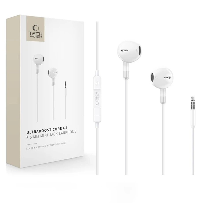 Tech-Protect Ultraboost Mini Jack Earphone Core G4 White