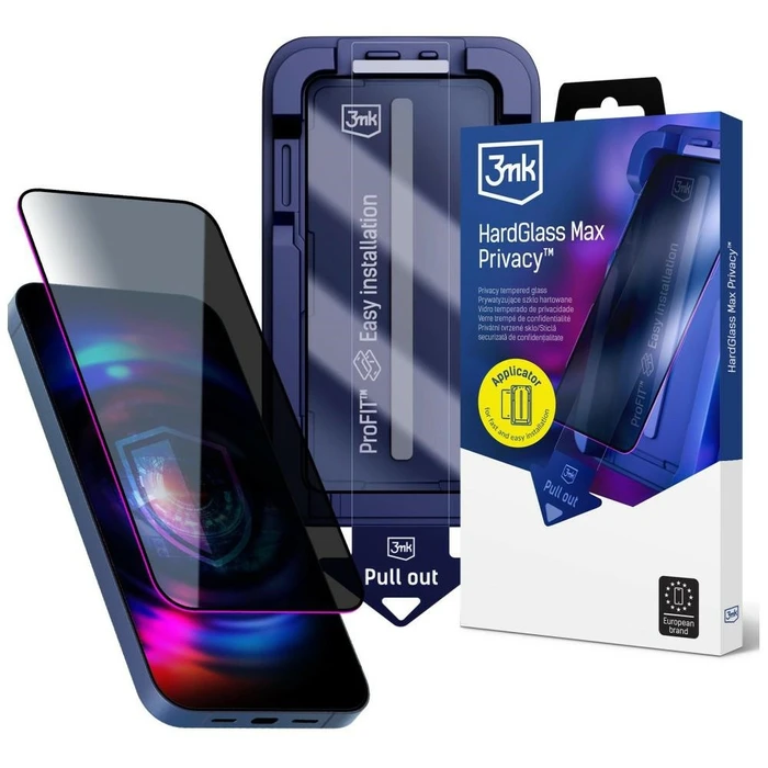 3MK HardGlass Max Privacy with an applicator Samsung Galaxy A57 black