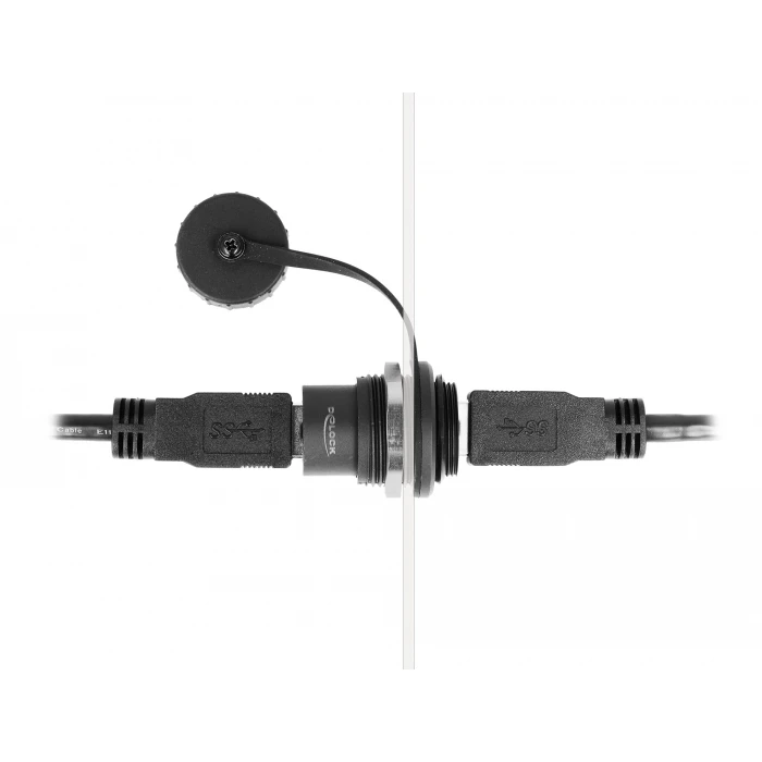 Αντάπτορας USB Delock D-Type module 86961 με καπάκι, IP67, 5Gbps, μαύρο