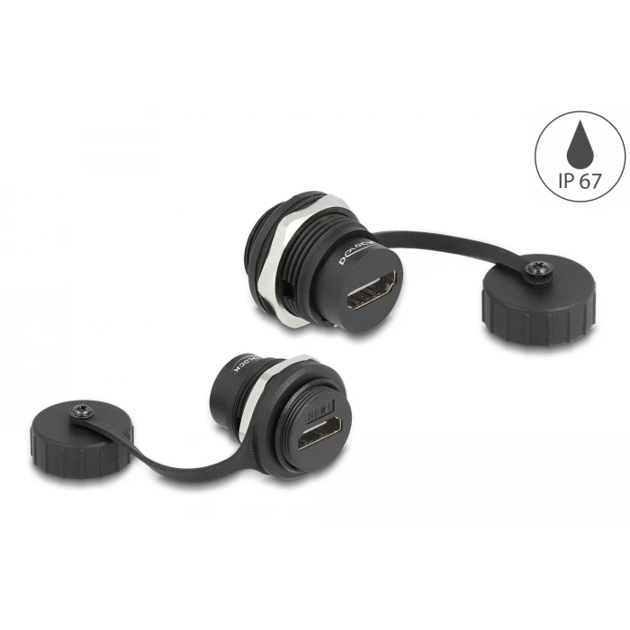 Αντάπτορας HDMI Delock D-Type module 86963 με καπάκι, IP67, 5Gbps, μαύρο