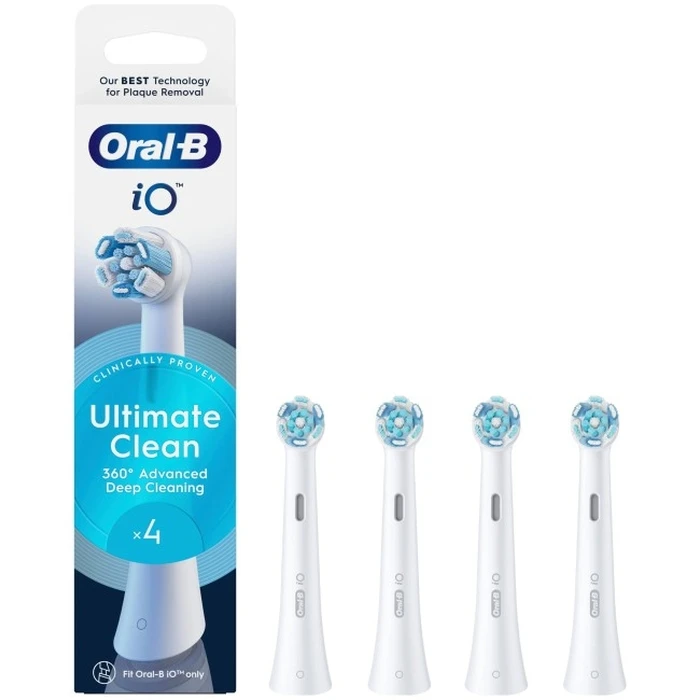 Ανταλλακτικές κεφαλές Oral‑B iO Ultimate Clean EB4 — 4 τεμάχια — Λευκό