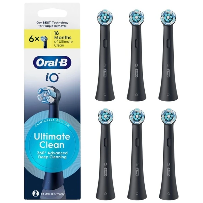 Ανταλλακτικές κεφαλές Oral-B iO Ultimate Clean EB6 — 6 τεμ., Μαύρο