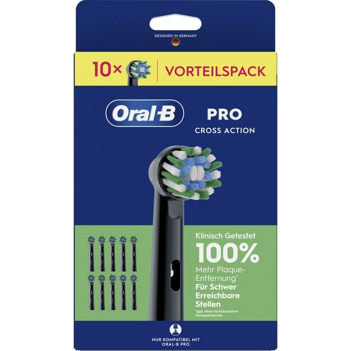 Oral-B Ανταλλακτικές Κεφαλές Pro CrossAction Μαύρες - 10τμχ