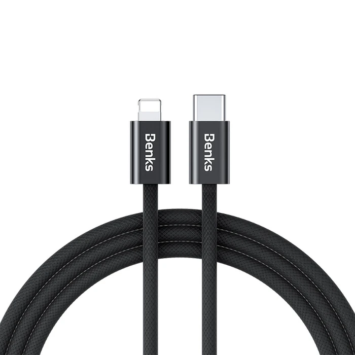 Benks D46 Braided Cable USB-C / Lightning PD 27W 3A 2m Black