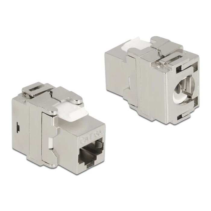 Αξεσουάρ Δικτύου Delock Keystone module RJ45 σε LSA 180° 87036, Cat.6A, ασημί