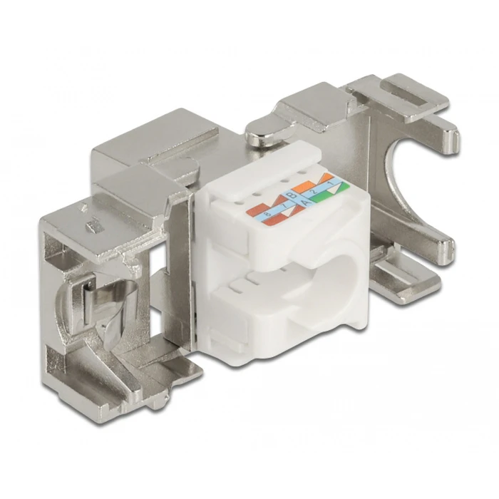 Αξεσουάρ Δικτύου Delock Keystone module RJ45 σε LSA 180° 87036, Cat.6A, ασημί