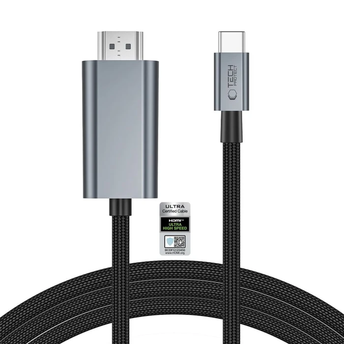 Tech-Protect Ultraboost Cable USB-C / HDMI 2.1 8K 60Hz 200cm Iron Grey