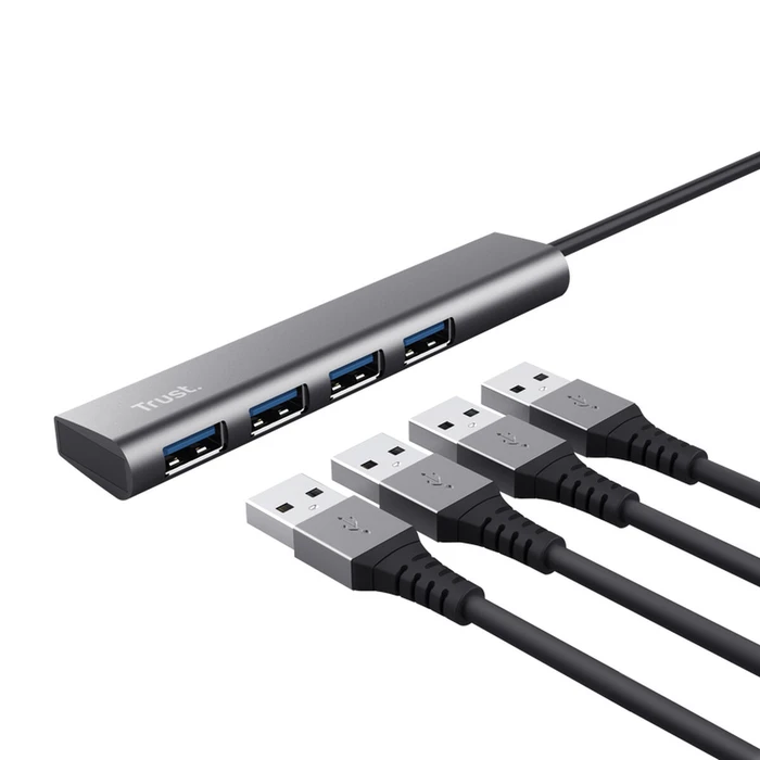 USB Hub Trust 24948 HALYX 4C Γκρι