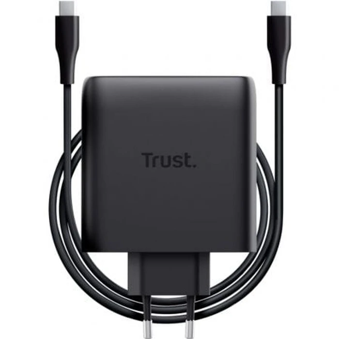 Trust Φορτιστής Χωρίς Καλώδιο GaN με 2 Θύρες USB-C 100W Μαύρος (Maxo)