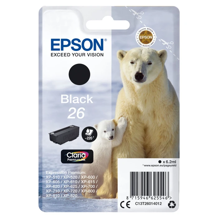 Αυθεντικό Μελάνι Epson C13T26014012 Μαύρο