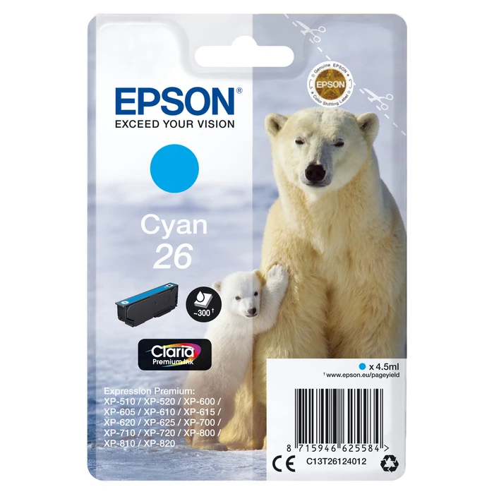 Αυθεντικό Μελάνι Epson C13T26124012 Κυανό