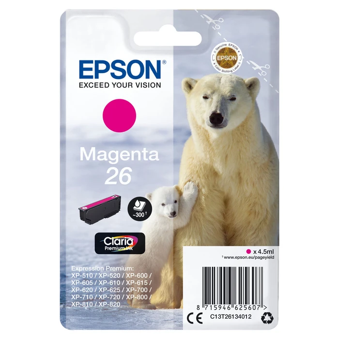 Αυθεντικό Μελάνι Epson C13T26134012 Mατζέντα