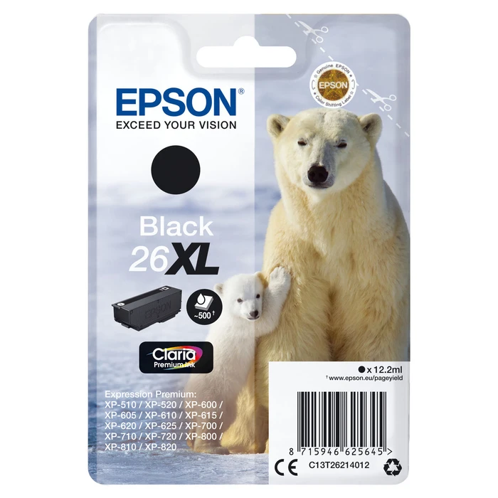 Αυθεντικό Μελάνι Epson C13T26214012 Μαύρο