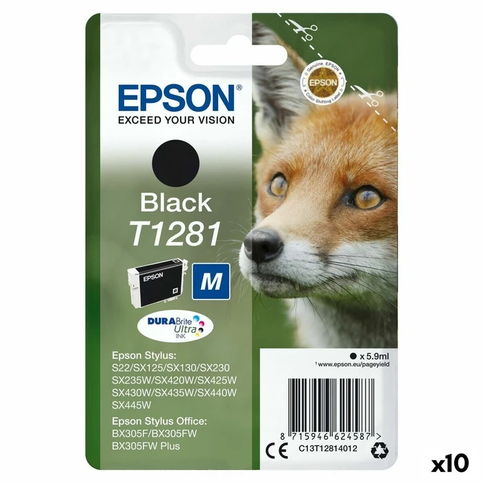 Αυθεντικό Μελάνι Epson STYLUS S22/SX125/ SX 235W /420W/425W, BX305F Μαύρο (x10)