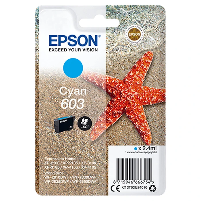 Αυθεντικό Μελάνι Epson C13T03U24020 Κυανό