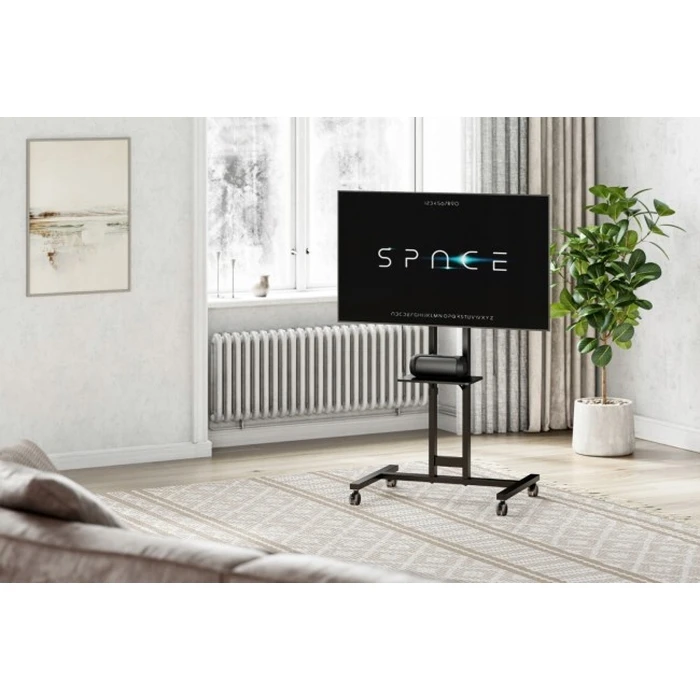 One For All BM4673 Proline Rolling TV Stand for 32"-75", max 50 kg, Tilt 10°, Swivel 90°, VESA 600x600