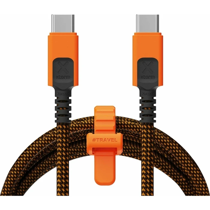 Xtorm Braided / Spiral USB 2.0 Cable USB-C male - USB-C 240W PD Πορτοκαλί 1.5m MOB.ACC.00649