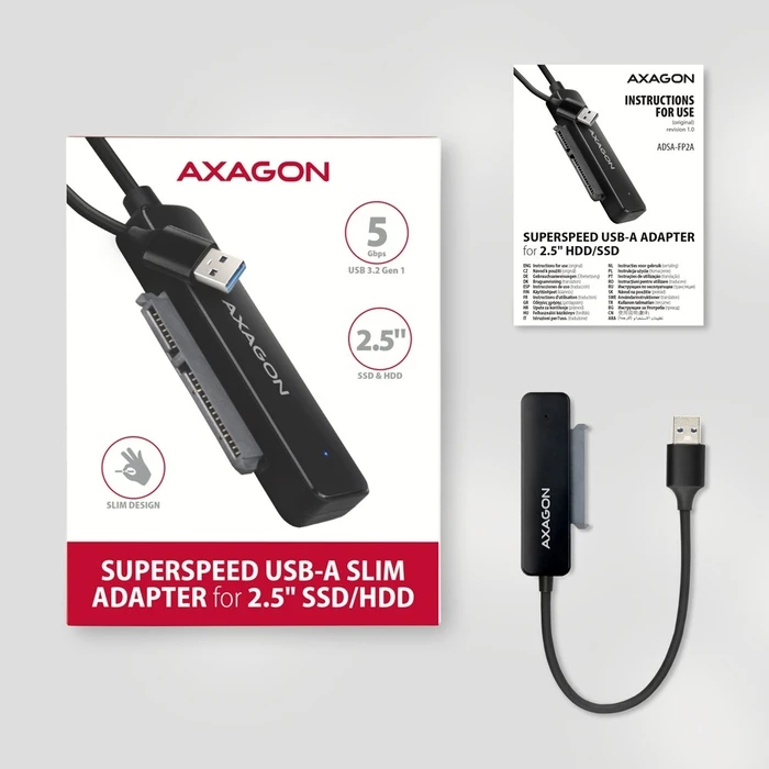 Θήκη για Σκληρό Δίσκο Axagon ADSA-FP2A USB-A 5Gbps HDD/SSD SATA6G 2.