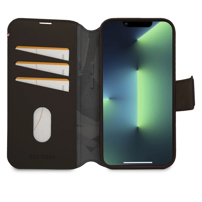 Decoded Leather Detachable Wallet Case for iPhone 14 Plus - Chocolate Brown