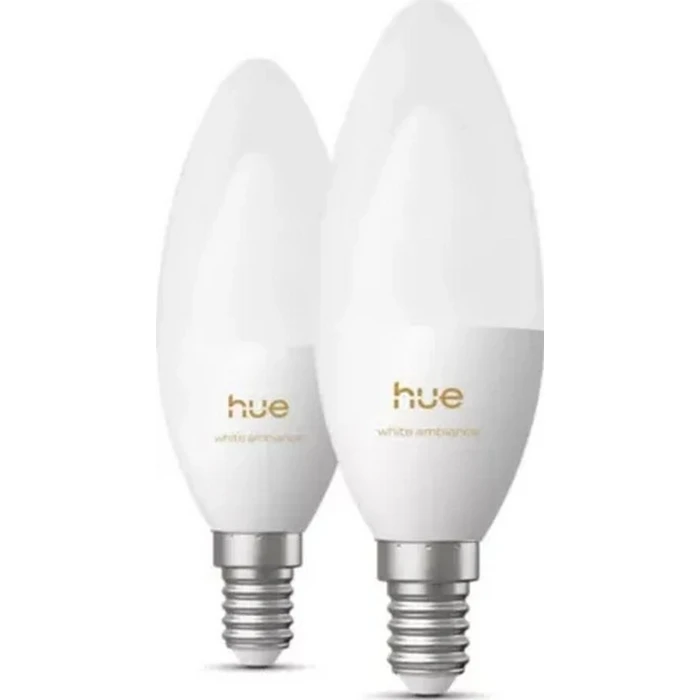 Philips Hue E14 B39 3,7W Έξυπνη Λάμπα LED 2-pack (Λευκό 1000–20000K)