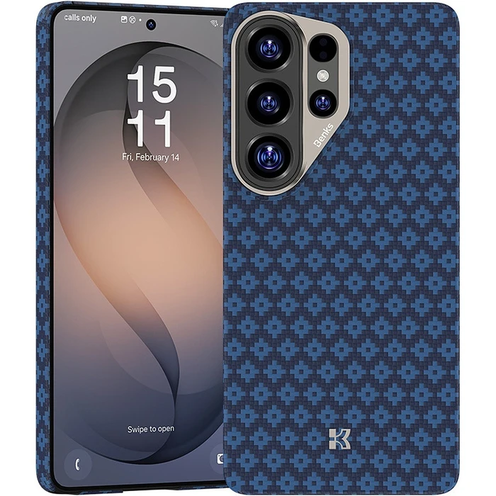 Benks Magnetic Armor Air Armor Grid Kevlar Metal Frame 600D Samsung Galaxy S26 Ultra blue