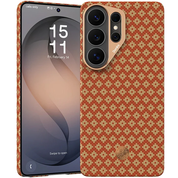 Benks Magnetic Armor Air Armor Grid Kevlar Metal Frame 600D Samsung Galaxy S26 Ultra orange