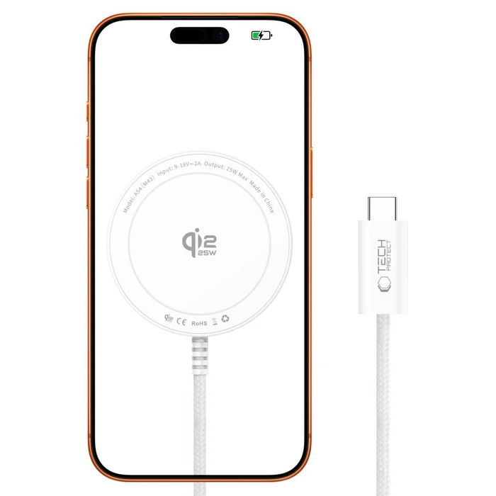 Tech-Protect A54 Magnetic MagSafe Wireless Charger 25W Qi2.2 White