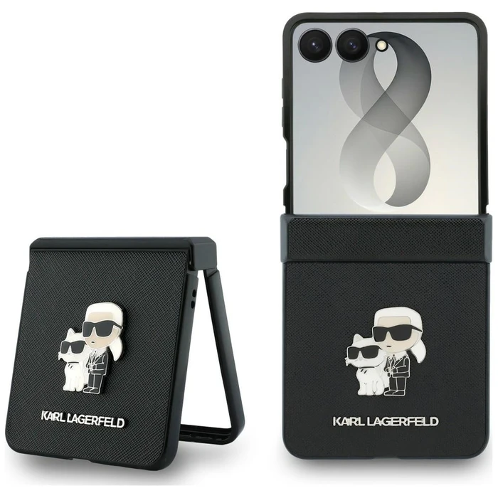 Karl Lagerfeld Karl&Choupette Saffiano Pins Samsung Galaxy Z Flip8 black