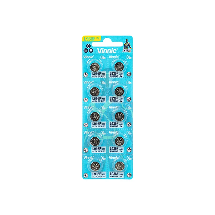 AG9 (L936 / LR45) Alkaline Button Cell Batteries, 10 pcs - Vinnic