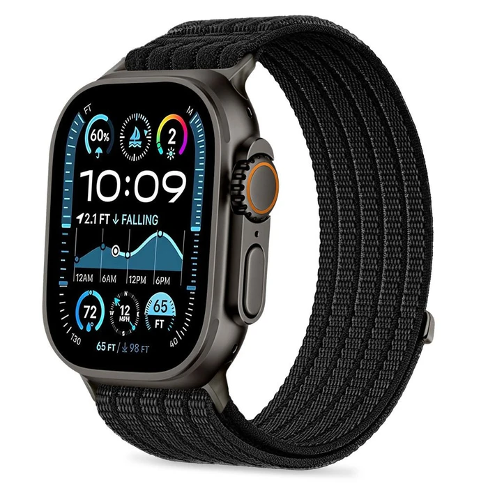 Tech-Protect Nylon Sport Apple Watch 8 / 9 / 10 / 11 / SE / Ultra 44/45/46/49mm Black