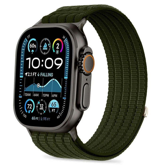 Tech-Protect Nylon Sport Apple Watch 8 / 9 / 10 / 11 / SE / Ultra 44/45/46/49mm Military Green