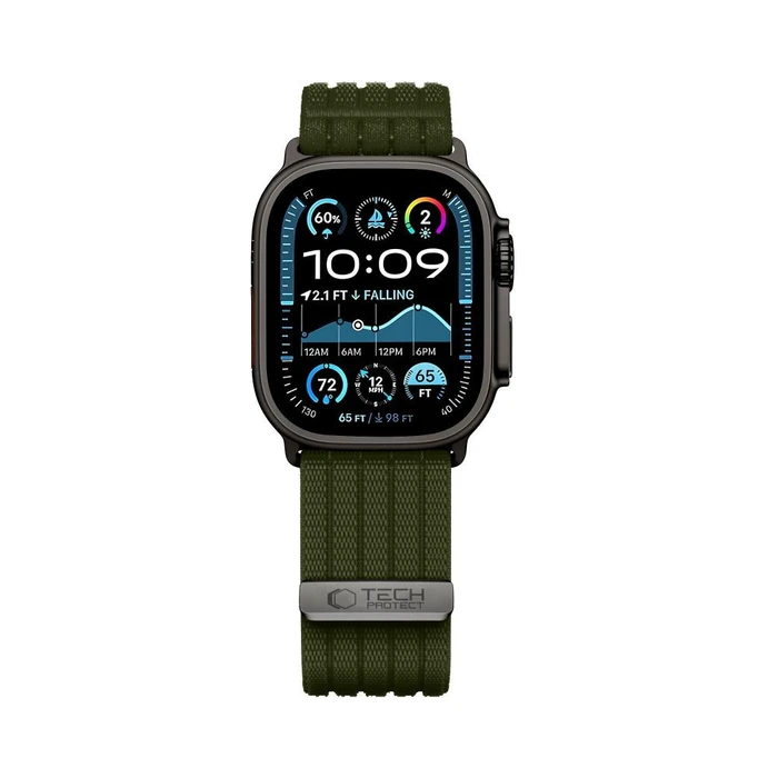 Tech-Protect Nylon Sport Apple Watch 8 / 9 / 10 / 11 / SE / Ultra 44/45/46/49mm Military Green